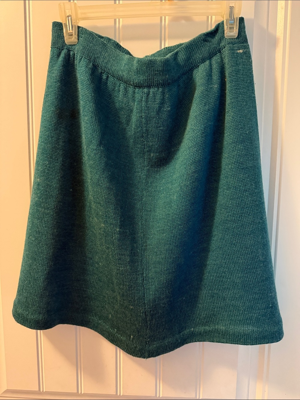 Teal Knit A-Line Skirt by